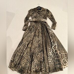 Samantha Sung Animal Print Shirt dress